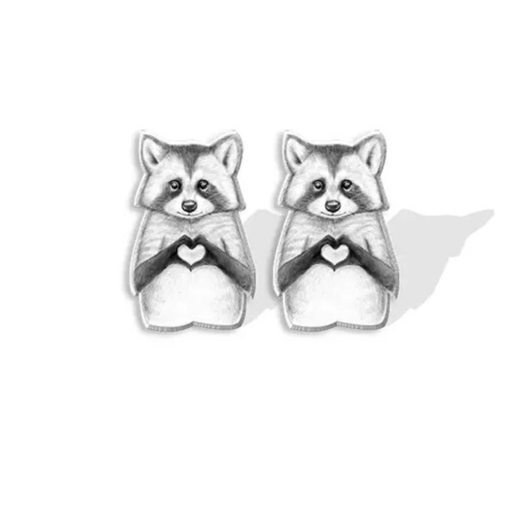 Raccoon Earrings - Picture 2 of 2